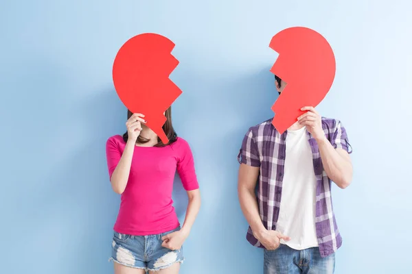 Young couple with  broken heart — Stock Photo, Image