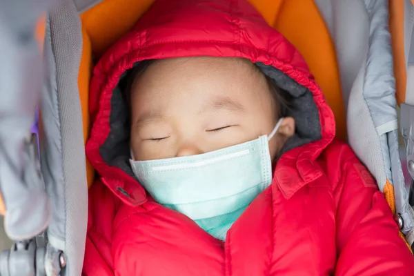 Cute baby wearing  mask — Stock Photo, Image