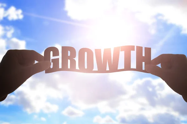 Silhouette of growth word — Stock Photo, Image