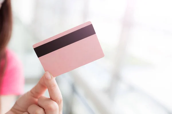 Person holding  credit card — Stock Photo, Image