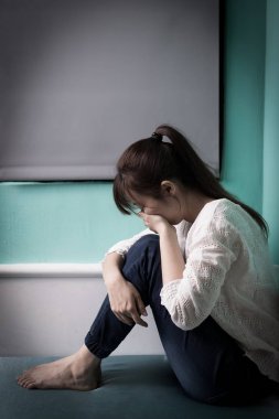 woman feeling  depression clipart
