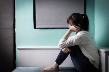 woman feeling  depression  clipart