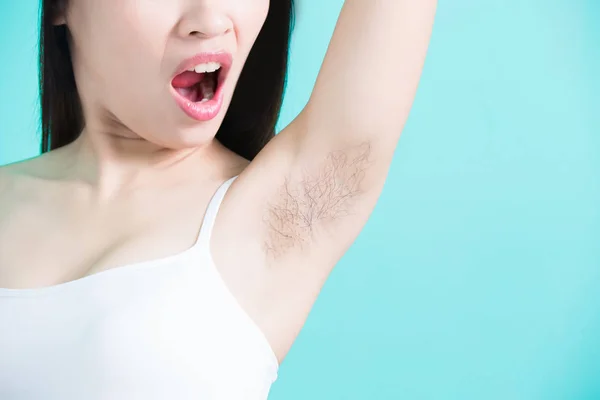 Woman  with under armpit problem — Stock Photo, Image