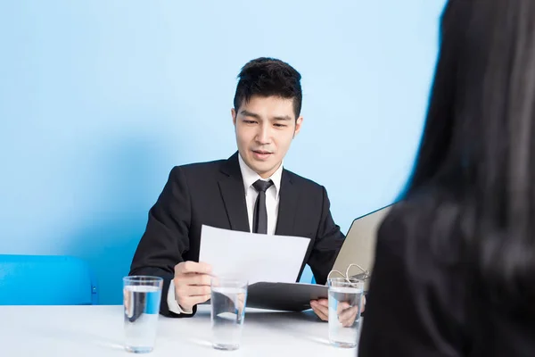 Uomo d'affari intervistato — Foto Stock