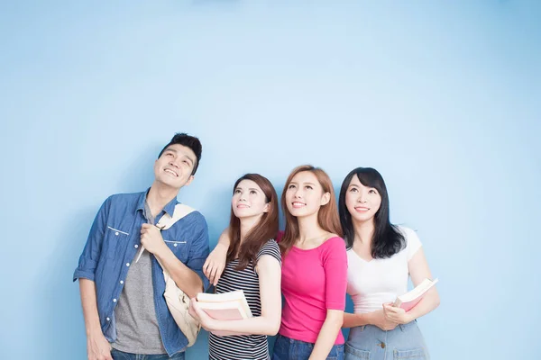 Happy  students looking  somewhere — Stock Photo, Image