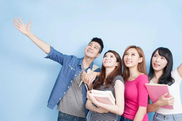 Happy  students looking  somewhere — Stock Photo, Image