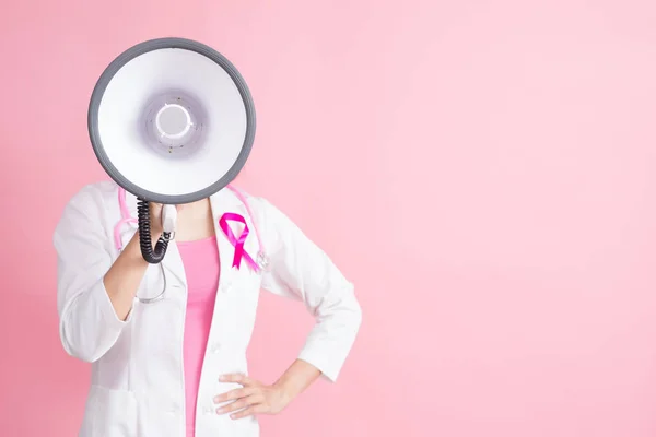 Woman doctor  with megaphone — Stock Photo, Image