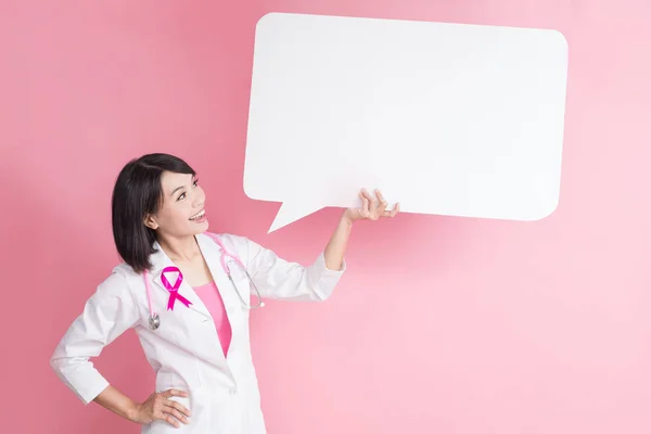 Woman doctor with  speech bublle — Stock Photo, Image
