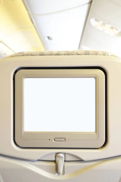 Tela de exibição no avião — Fotografia de Stock