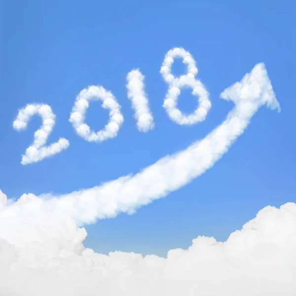 White clouds in shape of numbers 2018 — Stock Photo, Image