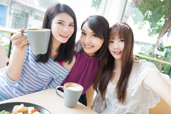 Donne amiche prendendo selfie — Foto Stock