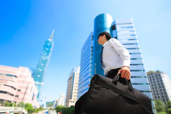 Business man holding  business bag — Stock Photo, Image