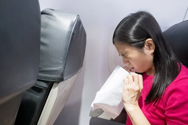 Middle aged woman feeling  vomit — Stock Photo, Image