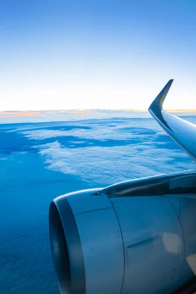 Sky and cloud with airplane — Stock Photo, Image