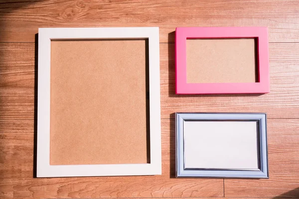 Blank Photo Frame Copy Space Floor Room — Stock Photo, Image