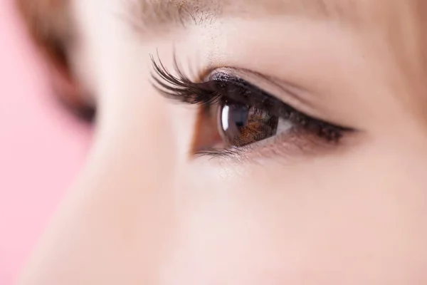 Close Beauty Woman Eyelashes — Stock Photo, Image