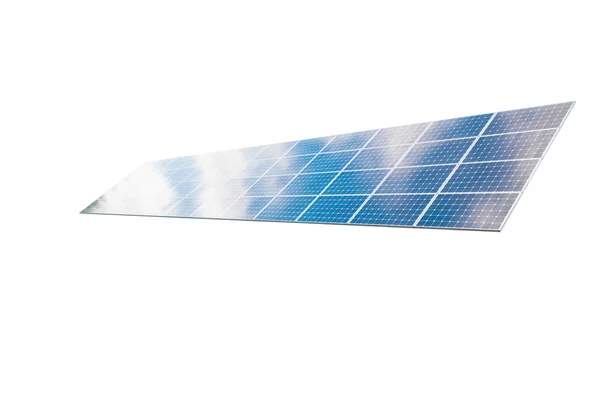 Close Van Zonnepanelen Geïsoleerd Witte Achtergrond — Stockfoto