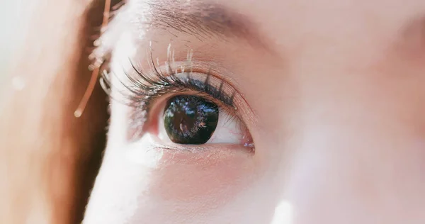 Primer Plano Los Ojos Mujer Para Concepto — Foto de Stock