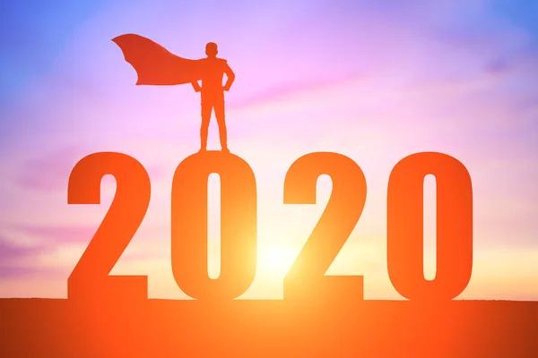 Pengusaha siluet dengan 2020 — Stok Foto