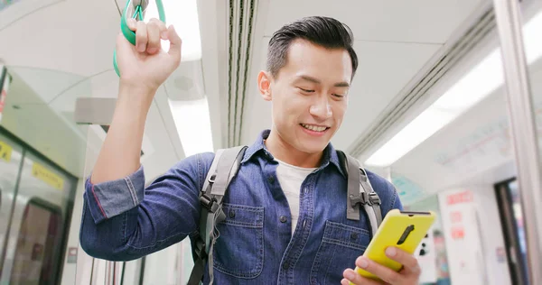 Asian man use smartphone — Stock Photo, Image