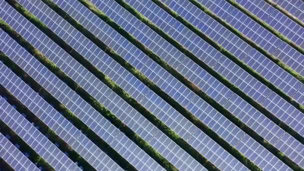 Paneles solares disparados por dron — Vídeo de stock