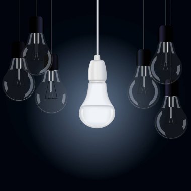 Bir vektör görüntü bir dahil enerji tasarruflu lamba birkaç lambalar devre arasında olduğunu