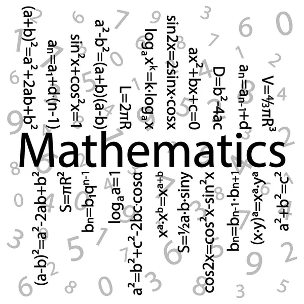 Sada Základních Matematických Vzorců Pozadí Prvočísel Centru Obrázku Název Matematika — Stockový vektor