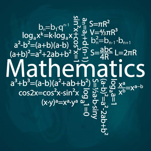 Matematické Vzorce Jsou Předkládány Formě Mozku Školní Rady Vektorové Ilustrace — Stockový vektor