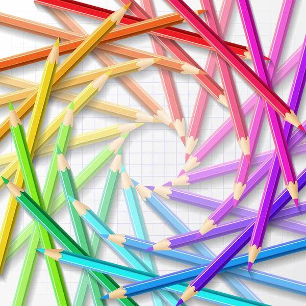 Crayons de couleur fond — Image vectorielle