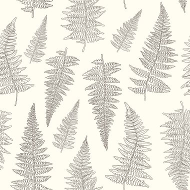 Elle çizilmiş fern ile Seamless Modeli bırakır