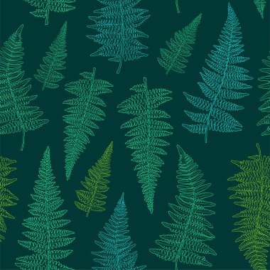 Elle çizilmiş fern ile Seamless Modeli bırakır