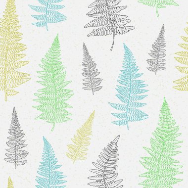 Elle çizilmiş fern ile Seamless Modeli bırakır