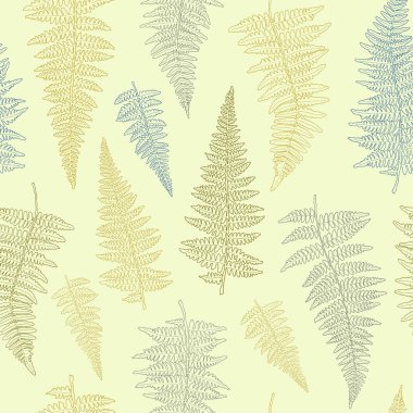 Elle çizilmiş fern ile Seamless Modeli bırakır
