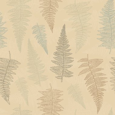 Elle çizilmiş fern ile Seamless Modeli bırakır