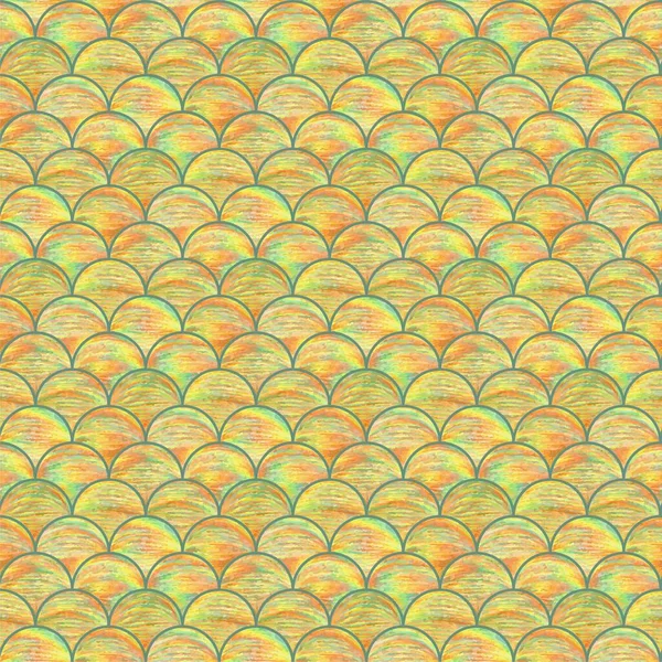 Modèle Sans Couture Avec Motif Écailles Poisson Abstraites Lumineuses Crayon — Image vectorielle