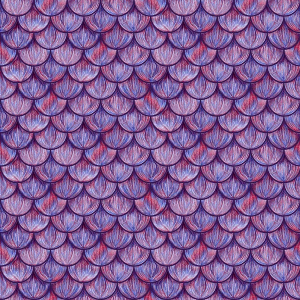 鮮やかな抽象的な魚鱗をモチーフにしたシームレスなパターン カラー鉛筆手描きプリント Tシャツ ファブリック ラッピング 壁紙のデザインのためのベクトル現代的なスタイルのイラスト — ストックベクタ