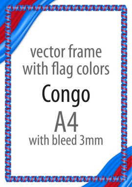 Çerçeve ve şerit kenarlığını Kongo bayrak renkleri ile