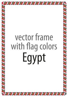 Çerçeve ve şerit sınır Mısır bayrak renkleri ile