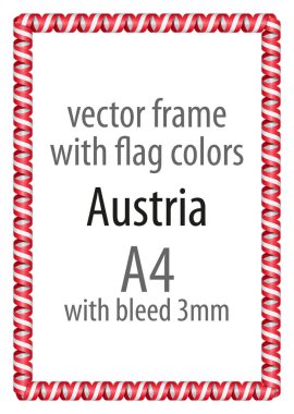 Çerçeve ve şerit kenarlığını Avusturya bayrağı renkleri ile