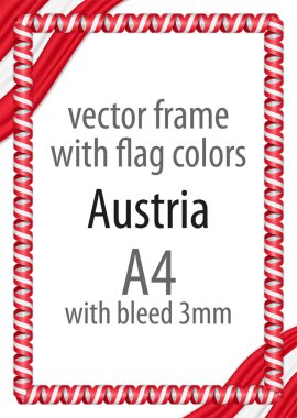 Çerçeve ve şerit kenarlığını Avusturya bayrağı renkleri ile
