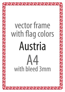 Çerçeve ve şerit kenarlığını Avusturya bayrağı renkleri ile