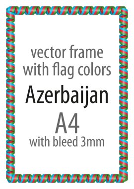 Çerçeve ve şerit kenarlığını Azerbaycan bayrağının renkleri ile