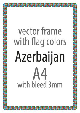 Çerçeve ve şerit kenarlığını Azerbaycan bayrağının renkleri ile