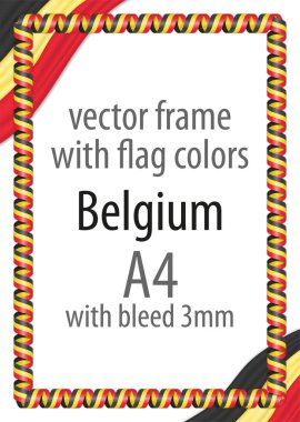 Çerçeve ve şerit kenarlığını Belçika bayrak renkleri ile