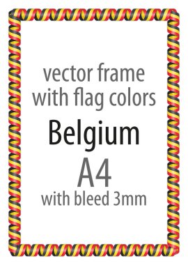 Çerçeve ve şerit kenarlığını Belçika bayrak renkleri ile