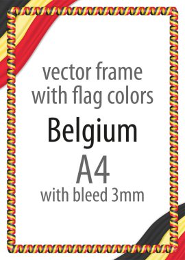 Çerçeve ve şerit kenarlığını Belçika bayrak renkleri ile