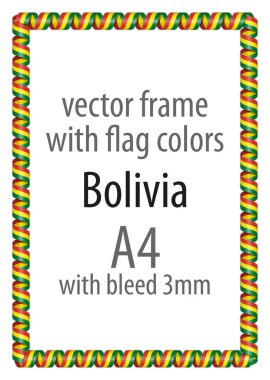 Çerçeve ve şerit kenarlığını Bolivya bayrağının renkleri ile