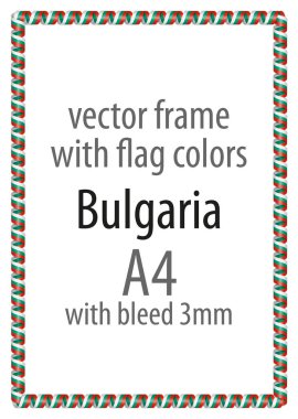 Çerçeve ve şerit kenarlığını Bulgaristan bayrak renkleri ile