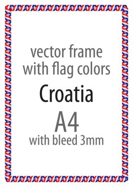 Çerçeve ve şerit kenarlığını Hırvatistan bayrak renkleri ile