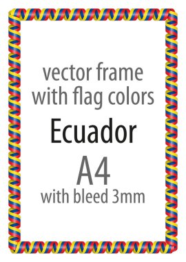 Çerçeve ve şerit kenarlığını Ekvador bayrak renkleri ile